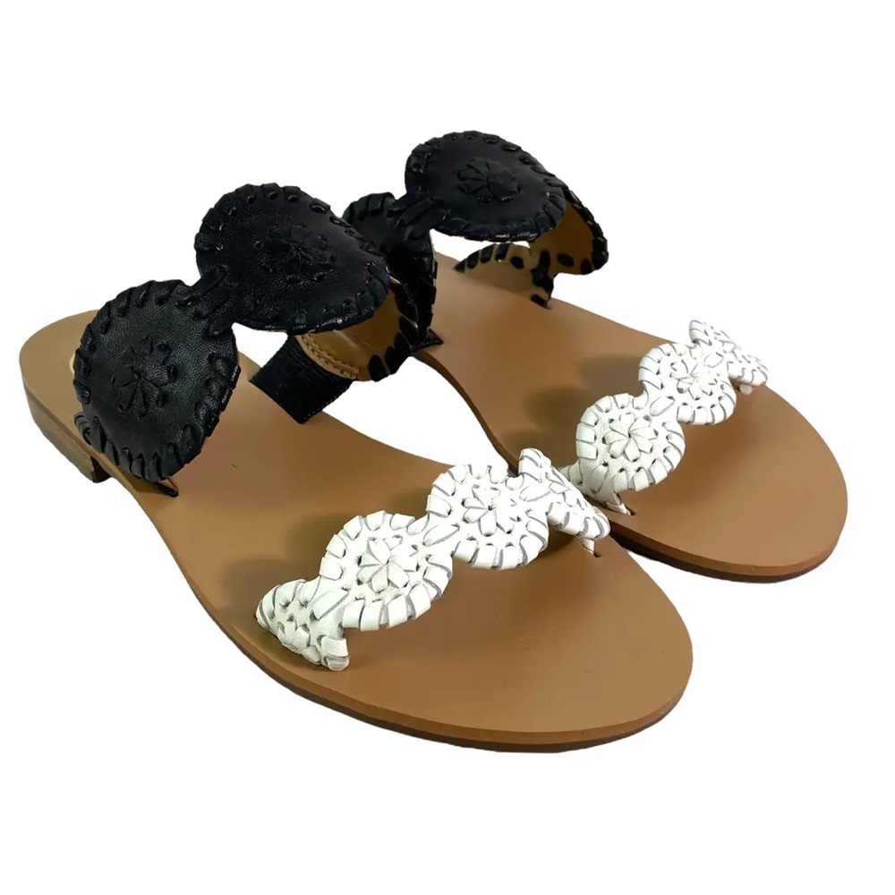 Jack Rogers Lauren ll black and white sandals